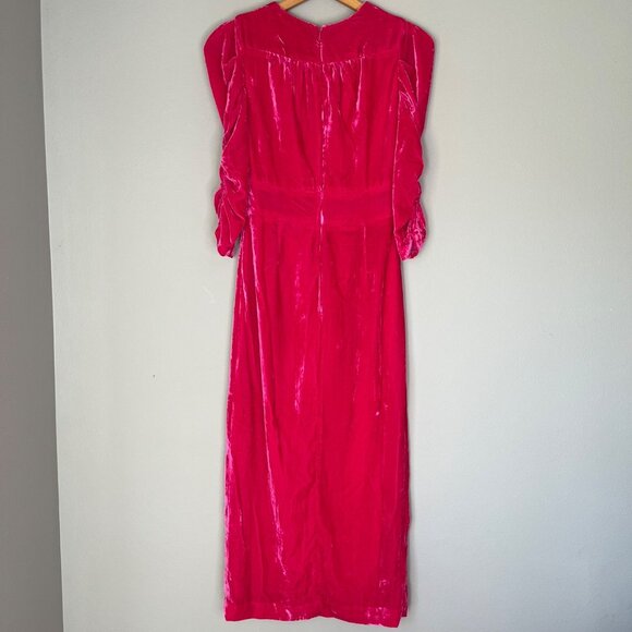 Rachel Antonoff Formal Dress Womens Size 0 Hot Pink Velvet Elegant Romantic Ball - Picture 6 of 13